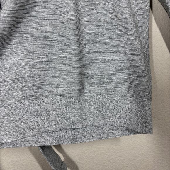 Leo & Sage Womens Size Small Ruffle V Neck Sweater Top Gray Cotton Long Sleeves - Picture 6 of 9